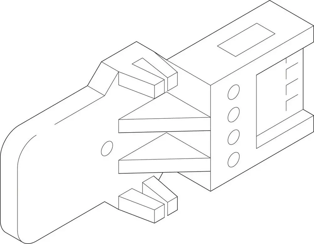 Kodierstecker von Bosch in einem schematischen Design mit mehreren Anschlüssen und einer geometrischen Struktur, die zur elektrischen Verbindung dient.
